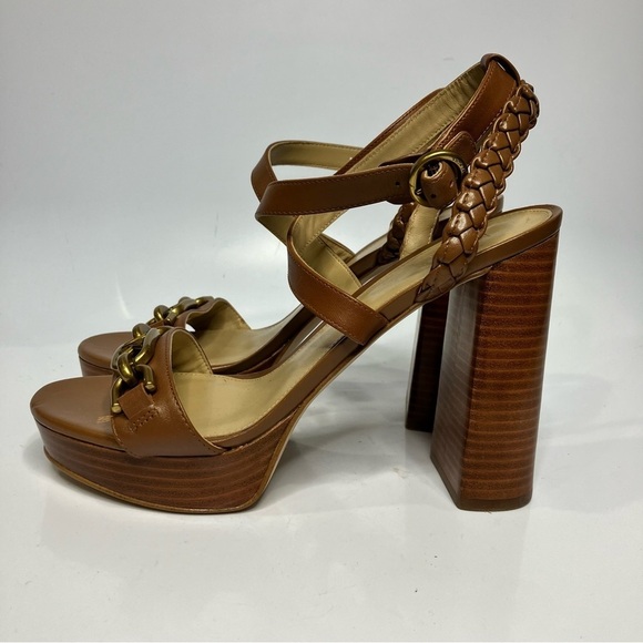 Michael Kors Kailey embellished platform Sandals brown size 9.5 - Picture 7 of 10